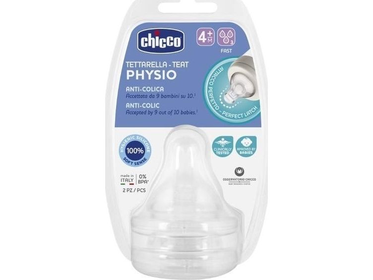 Chicco 00020335000000, Ortodontisk, Mellemstrøm, Anti-Kolikventil, 2 Stk
