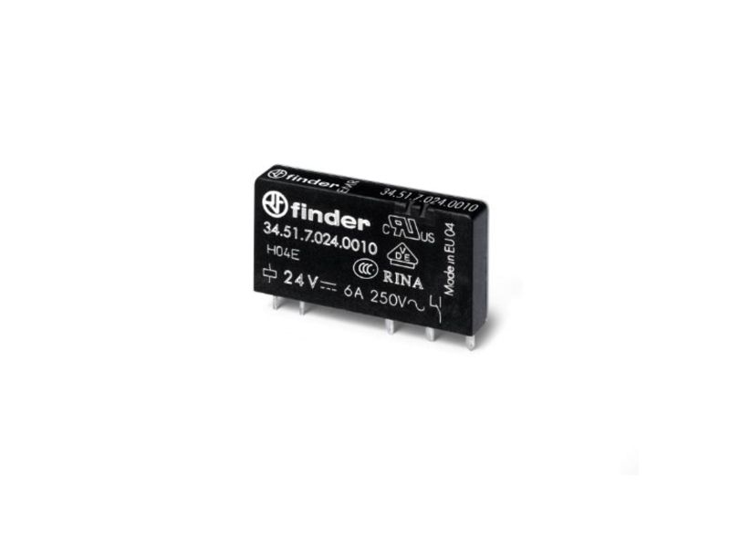 Finder Relay 1P 6A 24V Dc Kontakt Agsno2 (34.51.7.024.4010)