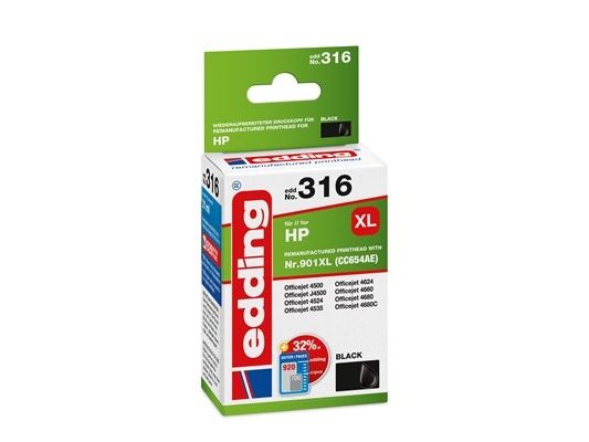 Tintenpatronen Kompatibel Edding Edd-316 Ersetzt Hp Hp 901Xl (Cc654ae) Single Black