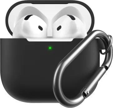 KeyBudz Elevate avaimenperä - silikoninen suojakotelo 4. sukupolven AirPodsille (musta).