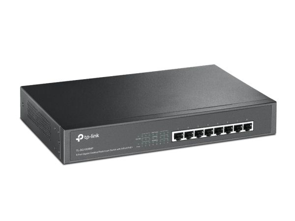 Tp-Link Tl-Sg1008mp, Unmanaged, Gigabit Ethernet (10/100/1000), Power Over Ethernet (Poe), Rack-Einbau, 1U