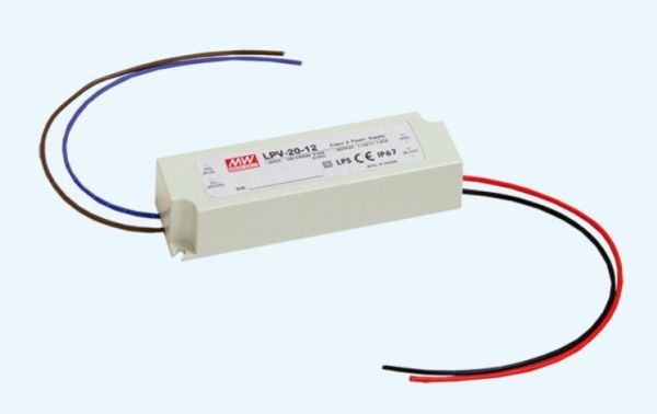 MEAN WELL LPV-20-12, Hvid, 90 - 264 V, 47 - 63 Hz, 118 mm, 26 mm, 35 mm