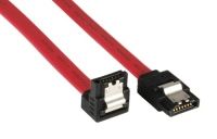 Inline Sata Anschlusskabel Abgewinkelt, Mit Sicherheitslasche, 0,15M, 0,15 M, Sata I, Sata 7-Pin, Sata 7-Pin, Buchse/Buchse, Schwarz, Rot