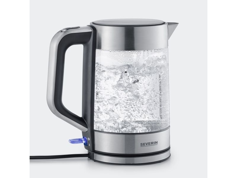 Severin Wk 3420 - Kedel - 1.7 Liter - 2.2 Kw - Glass/Brushed Stainless Steel/Black