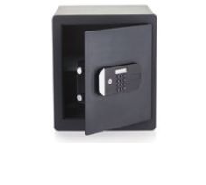 Yale YSFM/400/EG1, Bærbar pengeskab, Sort, Kode, Fingeraftrykslæser, Nøgle, 35,5 L, Gulv/væg, 400 mm