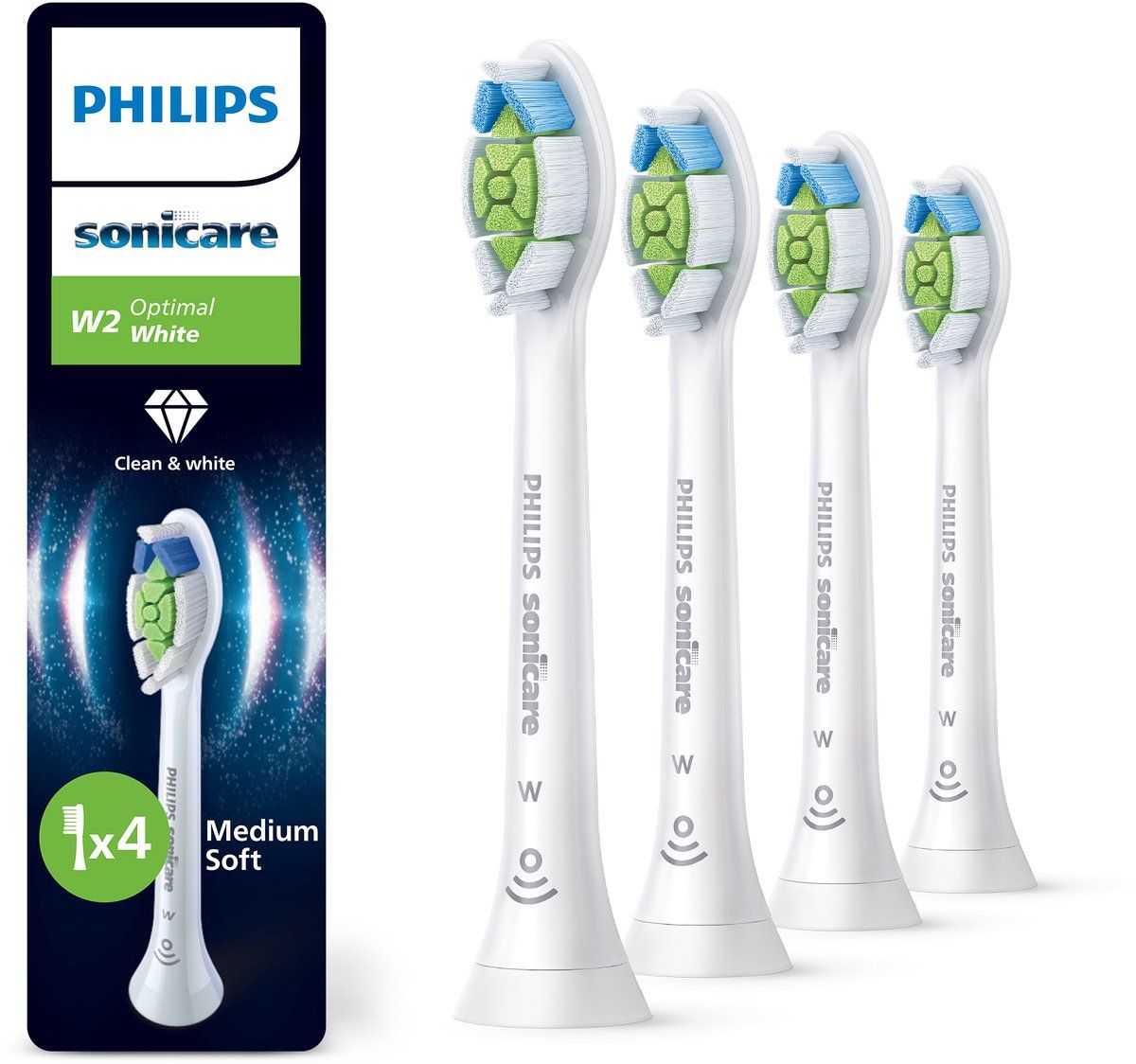 Tandbørstehoveder Philips Sonicare Optimal White HX6064/87 - 4 stk., hvid