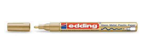 Paintmarkere, edding® 751, rund spids, 1-2 mm, guld, pakke a 10 stk