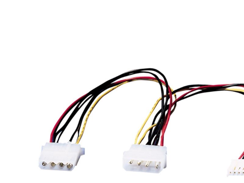 Roline Y-Kabel 4 Pol. Hdd / 4 Pol. Hdd + 4 Pol. Fdd, 0,3 M, Molex (4-Pin), Molex (4-Pin), Männlich, Weiblich, Schwarz, Rot, Weiß, Gelb