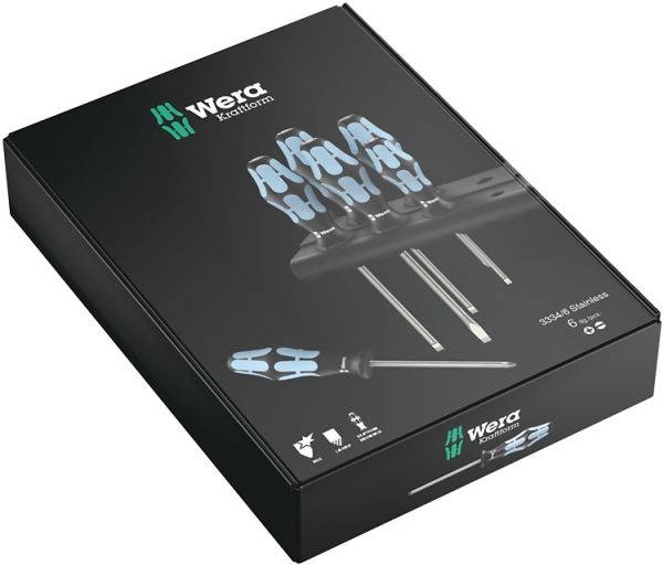 Wera 3334/6 Screwdriver Set, Sort/Blå, Sort