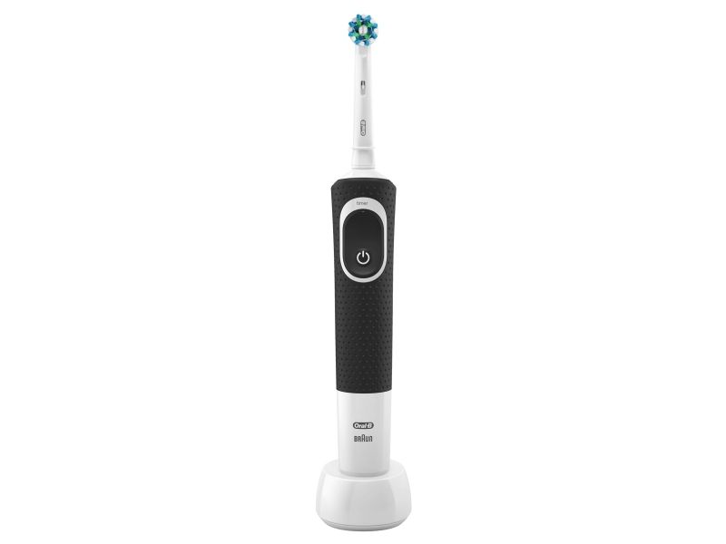 Oral-B Vitality 100 Crossaction, Erwachsener, Rotierende-Vibrierende Zahnbürste, Schwarz, Weiß, 7600 Bewegungen Pro Minute, 4 X 30 Sec, Deutschland