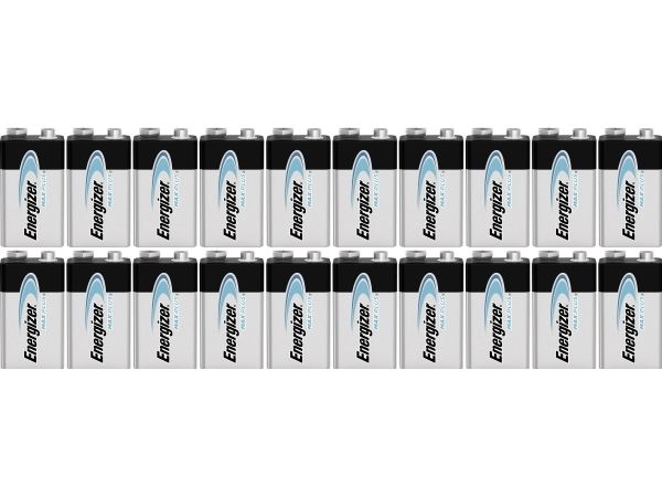 Batterier Energizer Alkaline Max Plus 9V, Pakke A 20 Stk.