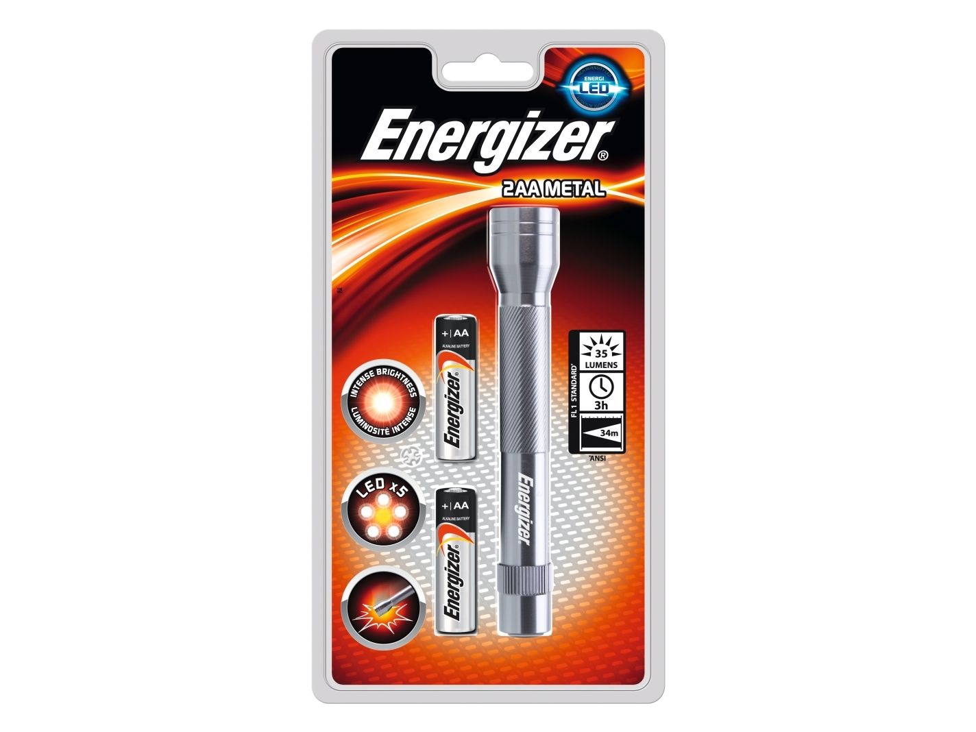 Energizer - Ficklampa - LED - vitt ljus - silver | Belysning - Annan belysning - Ficklampa | GameStuff