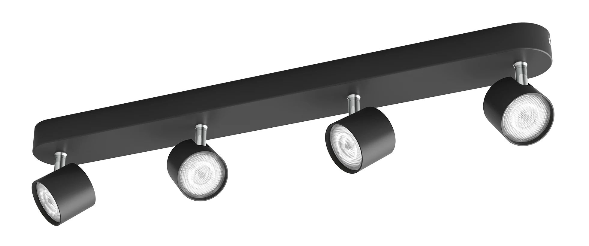 Philips Star lofts-/vægspot, 4x, Overflade spotlys, LED, 2700 K, 2000 lm, 220-240 V, Sort