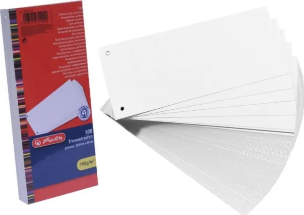 Herlitz Divider Strips 100 stk - hvid