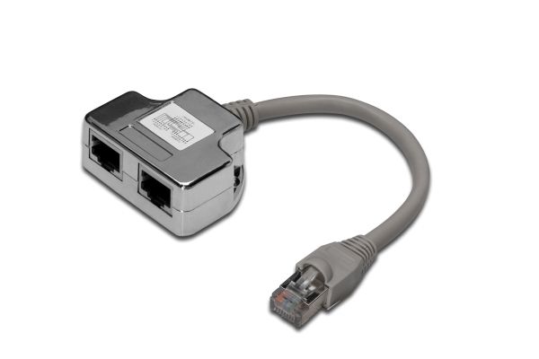 Digitus - Netværk-Splitter - Rj-45 (Han) Til Rj-45 (Hun) - 19 Cm - Afskærmet - Cat 5E