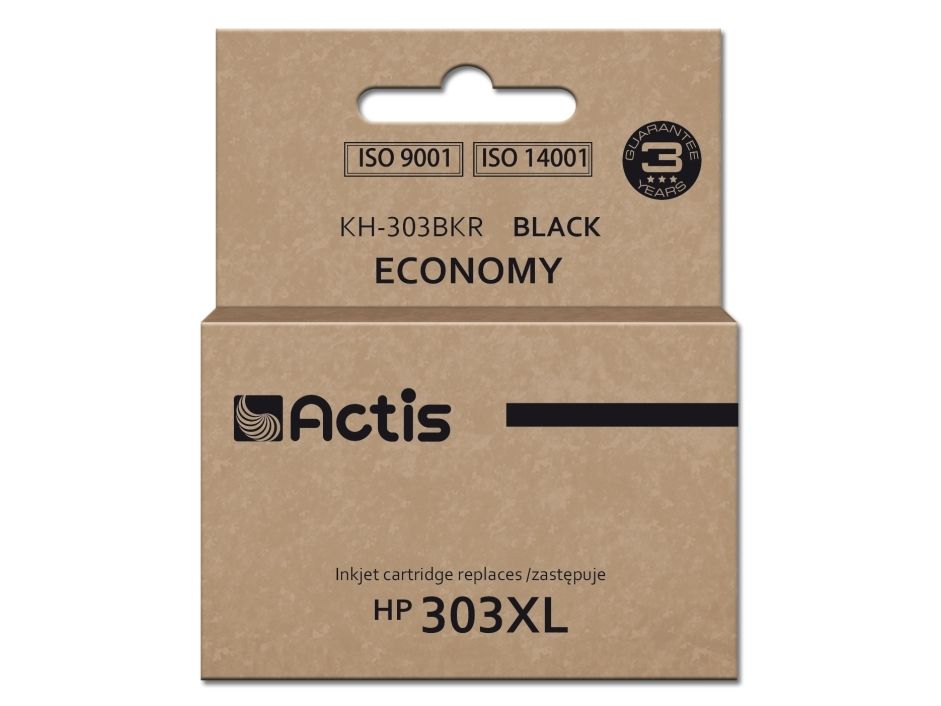 Actis Kh-303Bkr Blæk Til Hp Printer, Erstatning Hp 303Xl T6n04ae Premium 20 Ml 600 Sider Sort, Kompatibel, Sort, Hp, Hp Envy Photo: 6220, 6230, 6234,