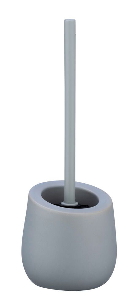 WENKO Badi, Toiletbørste & holder, Grå, Keramisk, 380 mm, 13,5 cm