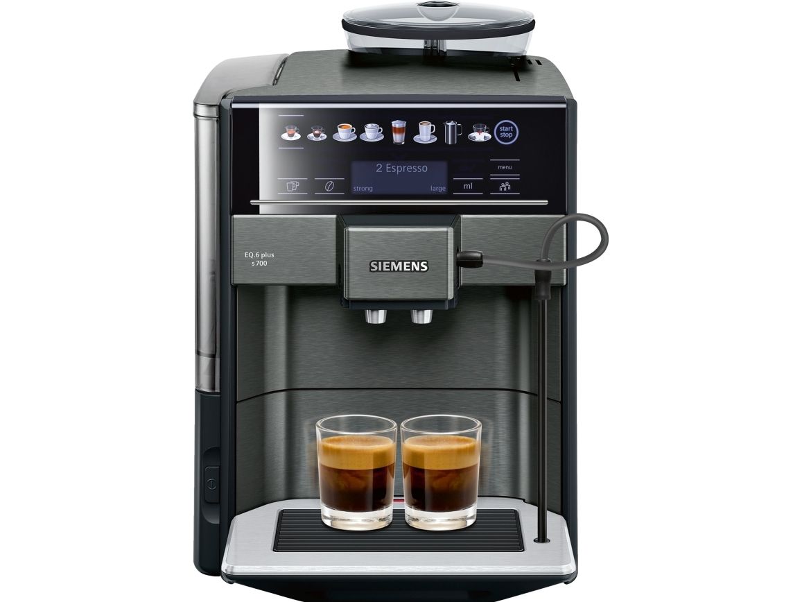 Siemens Eq.6 Plus S700 Te657319rw - Automatisk Kaffemaskine Med Mælkeskummer - 19 Bar - Mørkt Rustfrit Stål