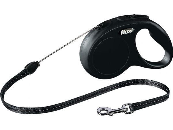 Flexi New Classic Leine S, 5M, 12Kg, Schwarz