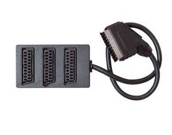 S-Conn 0.5M Scart, Kabelsplitter, Schwarz, Scart - 3X Scart