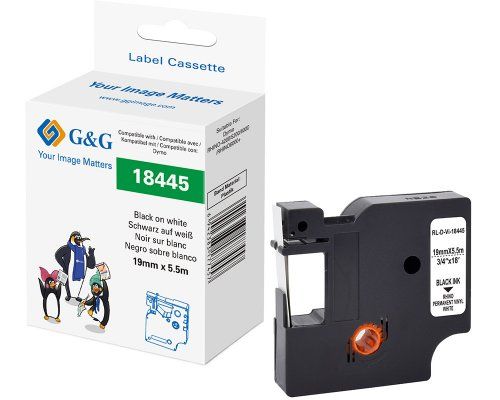G&G 21680, Schwarz Auf Weiss, Etikettenrolle, Schwarz, Dymo, Dymo Rhino 1000 Dymo Rhino 3000 Dymo Rhino 4200 Dymo Rhino 5000 Dymo Rhino 5200 Dymo Rhi