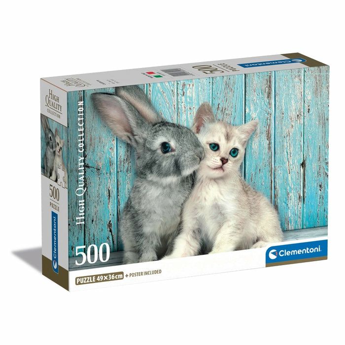 Clementoni High Quality Collection Cat & Bunny, 500 Stk, Dyr, 18 År