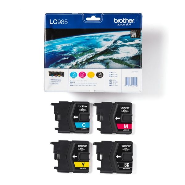 Brother LC985VALBPDR - 4-pack - svart, gul, cyan, magenta - original - blister - bläckpatron - för Brother DCP-J140W, DCP-J315W, DCP-J515W, MFC-J410 | Skrivare - Bläck, toner & förbrukningsvaror - Bläck | GameStuff