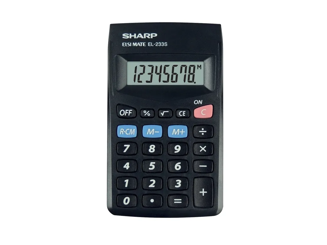 Sharp EL-233S, Ficka, Grundläggande, 8 siffror, 1 linjer, Batteri, Svart | Kontorsmaskiner - Räknare - Kalkylatorer | GameStuff