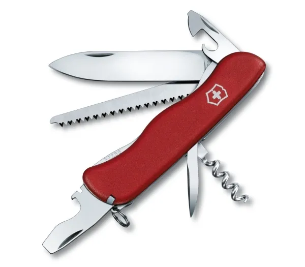 Victorinox Forester, Låsning af knivblad, Kniv med flere værktøjer, Clip point, Polyamid, Rød, 12 værktøjer
