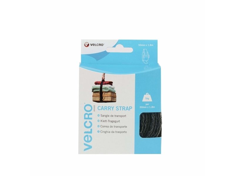 Velcro Vel-Ec60326, Sort, 50 Mm, 1,8 M, 1 Stk, Kasse