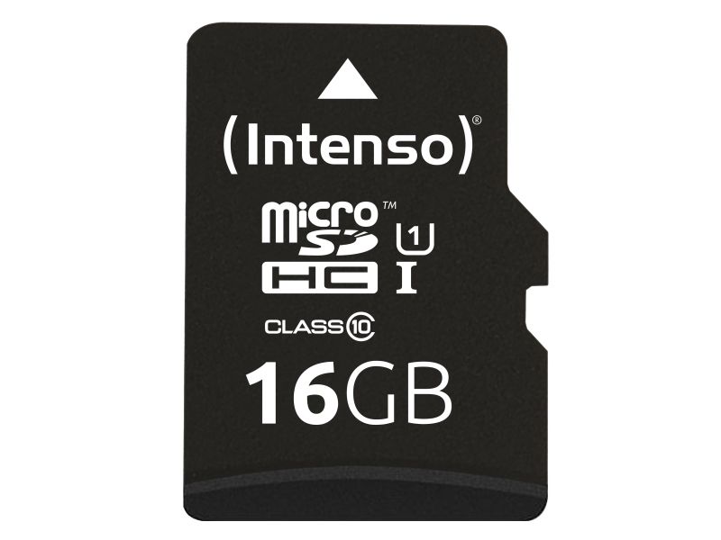 Intenso Premium - Flashhukommelseskort (Microsdhc Til Sd Adapter Inkluderet) - 16 Gb - Uhs Class 1 / Class10 - Microsdhc Uhs-I