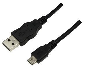 Logilink 0.60M Usb A-Usb Micro B, 0,60 M, Usb A, Micro-Usb B, Usb 2.0, Männlich/Männlich, Schwarz