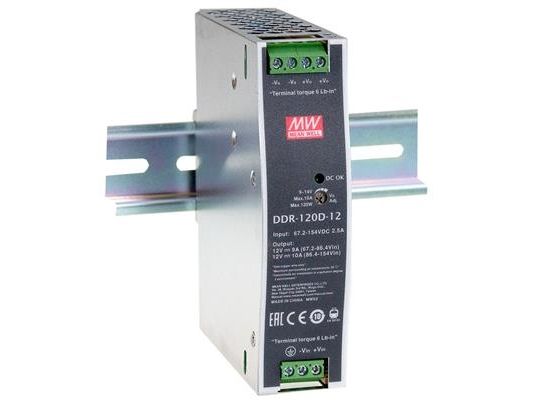 Mean Well Ddr-120C-24 Hatskinne-Dc/Dc-Omformer (Din-Rail) 24 V/Dc 5 A 120 W Antal Udgange:1 X Indhold 1 Stk