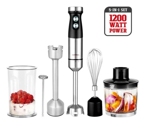 Gastroback 40972, Nedsænkning blender, 0,5 L, 1 m, 1200 W, Sort, Rustfrit stål