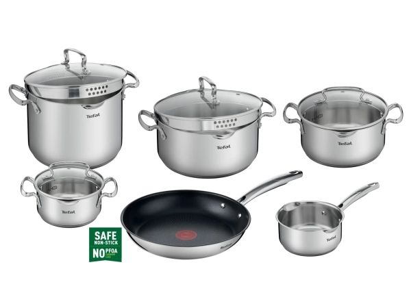 Tefal Duetto+ G732SA55 kastrullset, rostfritt stål, 10 st.