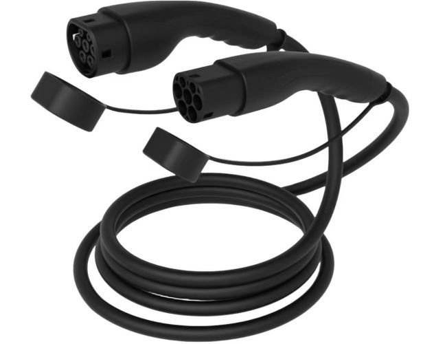 Laddkabel typ 2 för elbil - 11kW 3m, svart | Bilvård & Biltillbehör - Garage utrustning - Laddkabel för elbil | GameStuff