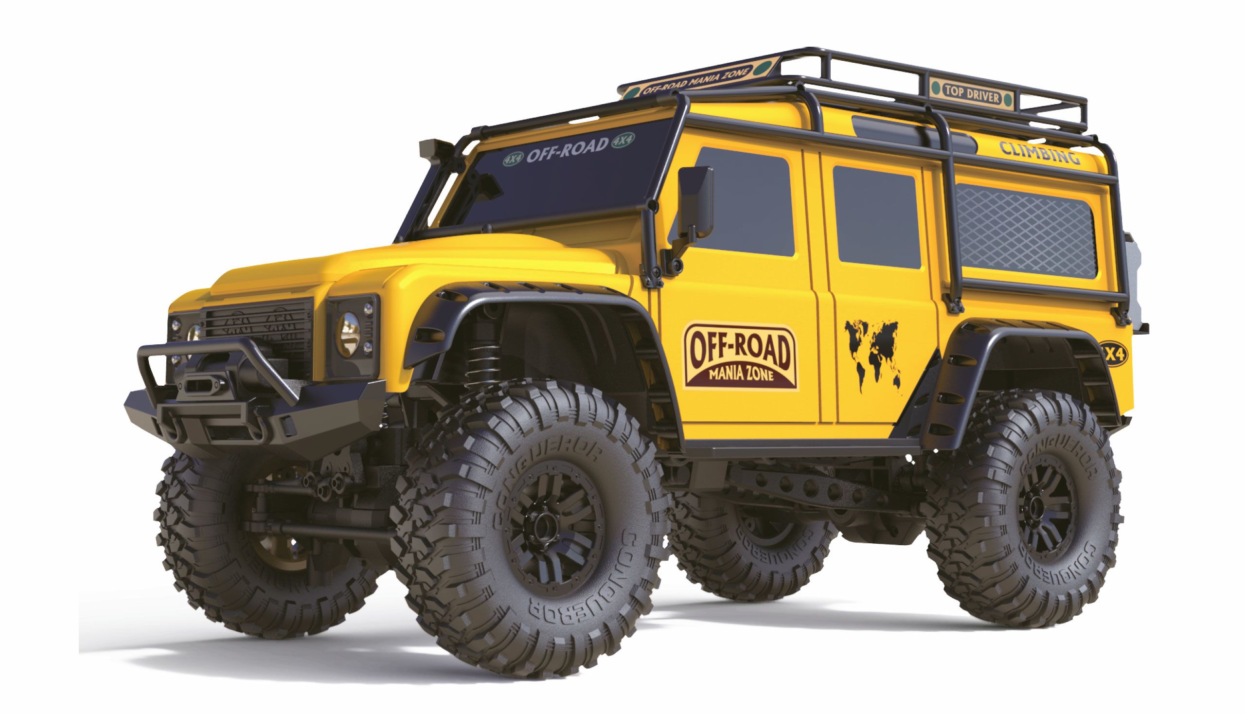Amewi 22589 Dirt Safari SUV Crawler fjernstyret terrænbil 1:10 1500 mAh, gul