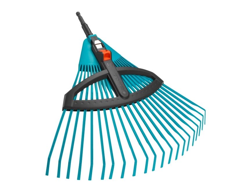 Gardena Combisystem-Kunststoff-Verstellbesen, Handrechen, Schwarz, Grün, 52 Cm, 35 Cm