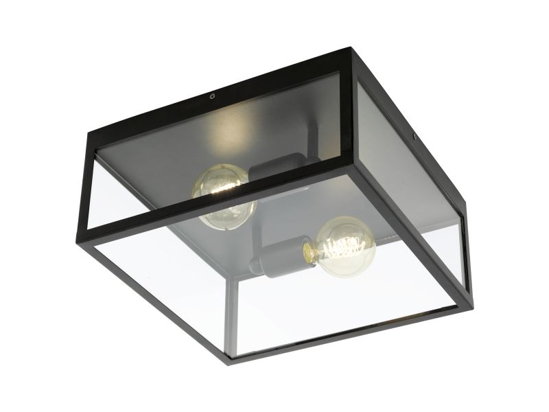 Eglo Charterhouse Ceiling 2L Schwarz/Klar