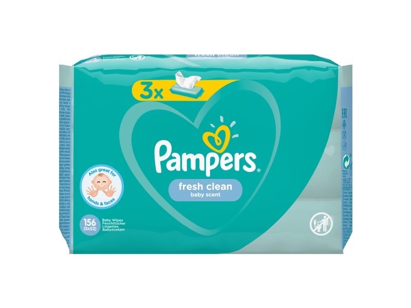 Pampers Fresh Clean 81688041, Vådservietter til baby, Dermatologisk testet, Allergivenlig, Neutral pH