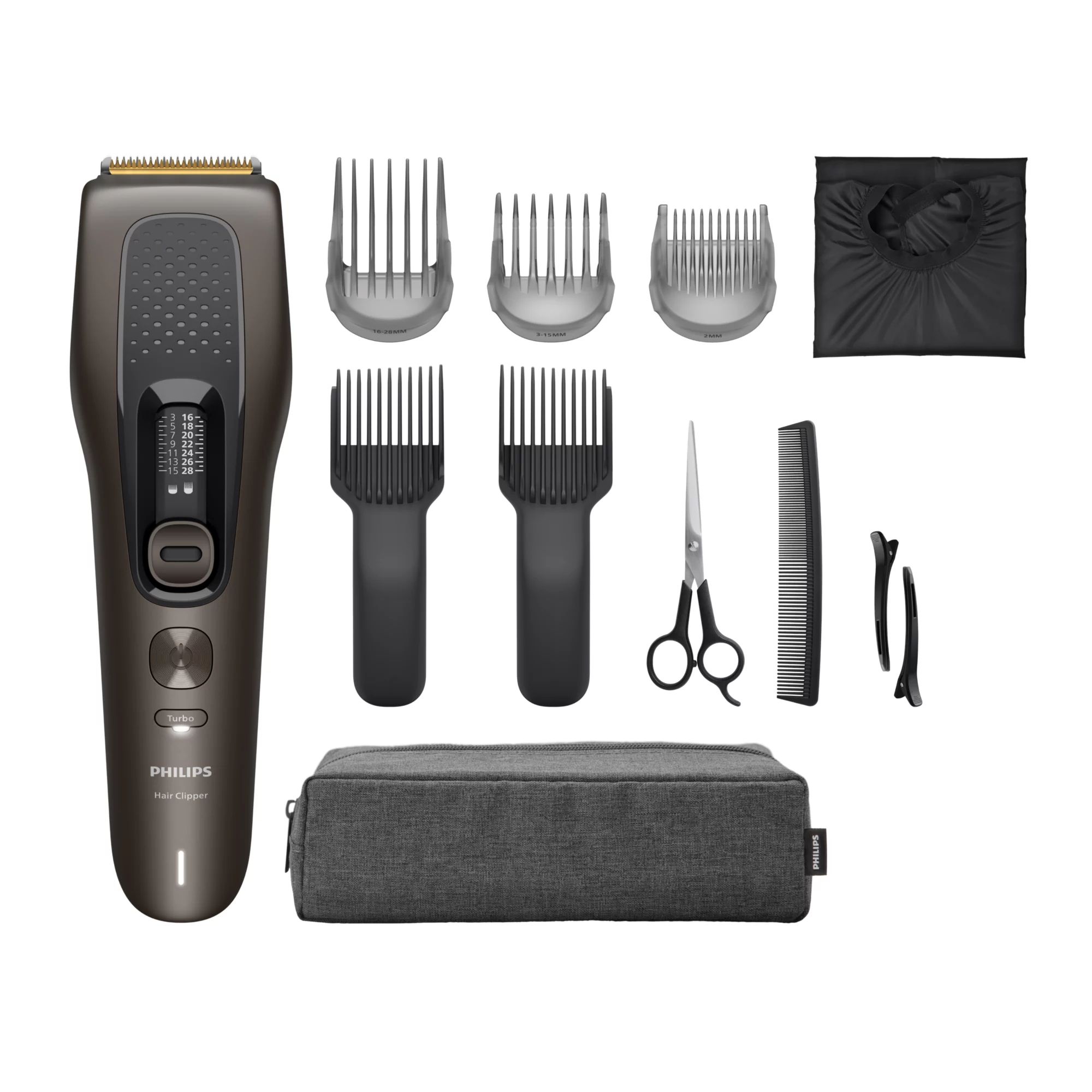 Philips Hair Clipper 9000 Series Hair Trimmer For Men And Women With 28 Length Settings And Self-Sharpening Blades - Brown