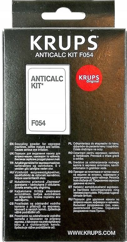 Krups F05400, Kaffebryggare, Puder, Borttagning av kalkbeläggningar, 1 styck, 158 mm, 78 mm | Belysning - Inomhusbelysning - Inbyggd spotlight | GameStuff