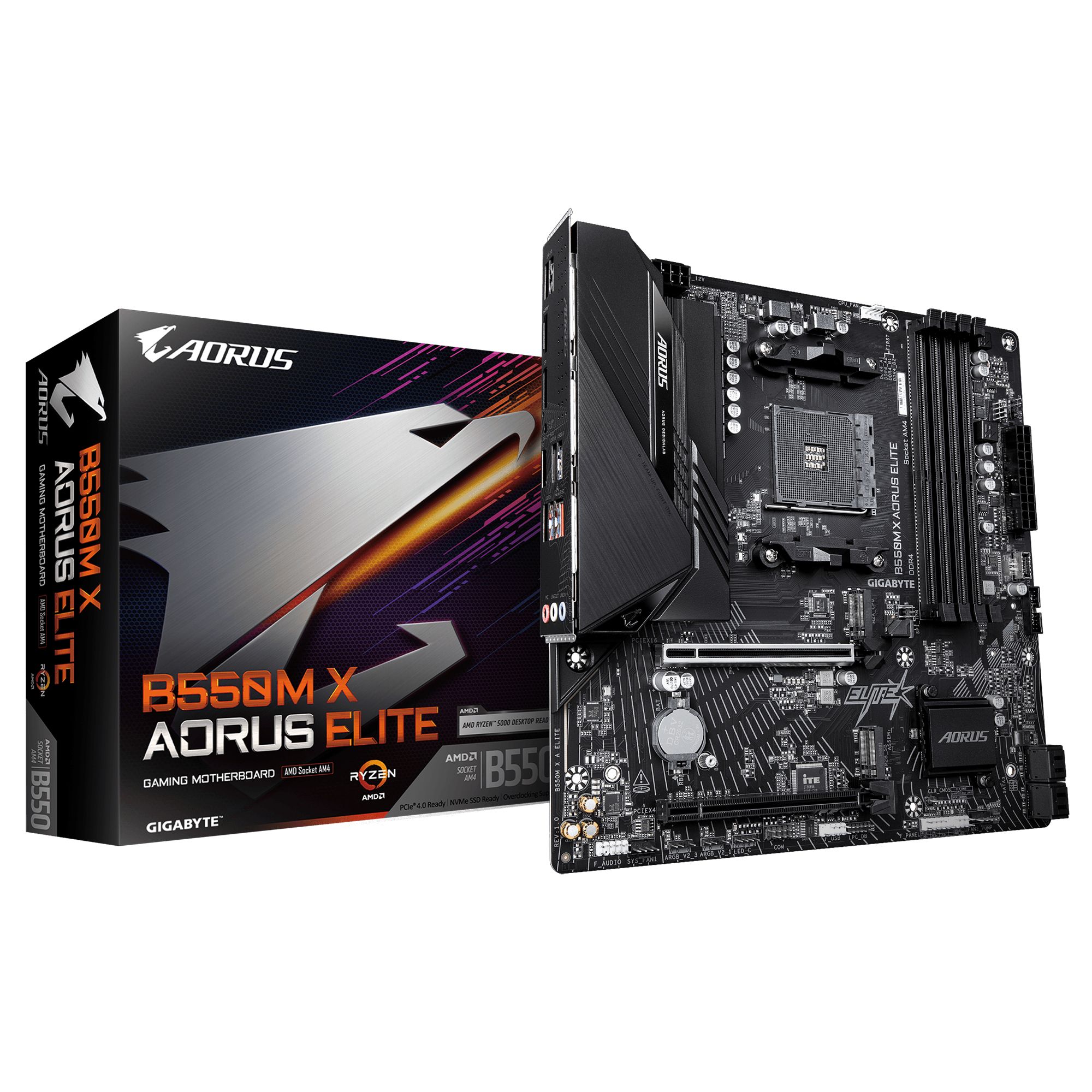Gigabyte B550m X Aorus Elite, Amd, Stik Am4, Amd Ryzen 5000 Series, Amd Ryzen 4000 Series, Amd Ryzen 3000 Series, Stik Am4, Ddr4-Sdram, 128 Gb