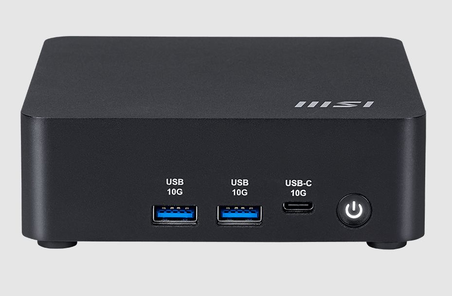 MSI - Mini PC - SSD - IEEE 802.11ax (Wi-Fi 6E), Bluetooth 5.3, Gigabit Ethernet, 2.5 Gigabit Ethernet - skærm: ingen - sort