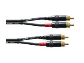 Cordial CFU 0.3 CC, 2 x RCA, Hanstik, 2 x RCA, Hanstik, 0,3 m, Sort