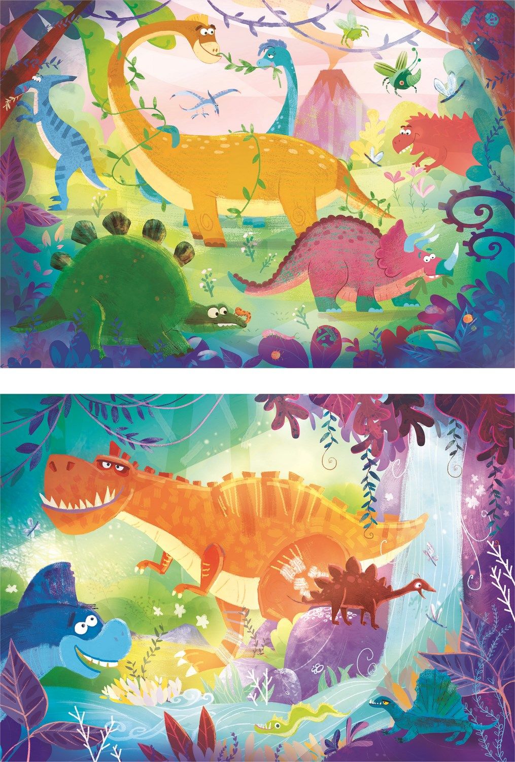 Clementoni 2X20pcs.Puzzle Funny Dinos 24755 X6