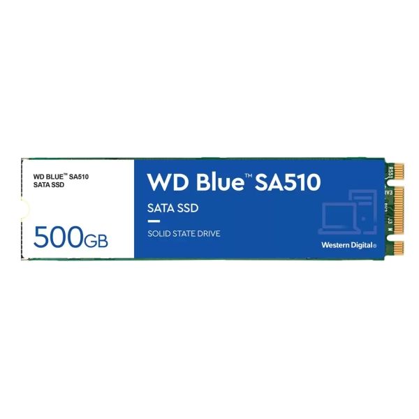 Wd Blue Sa510 Wds500g3b0b - Ssd - 500 Gb - Intern - M.2 2280 - Sata 6Gb/S - Blå