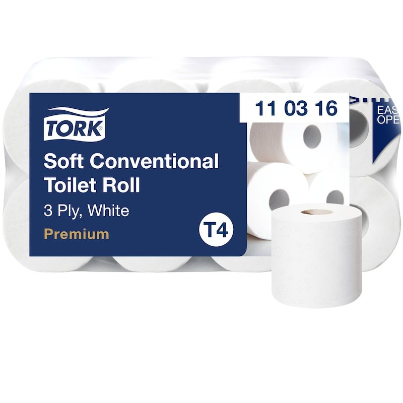 Toiletpapir Tork Premium T4 Ekstra soft 3-lag 29.5 m hvid - (9 pakker x 8 ruller)