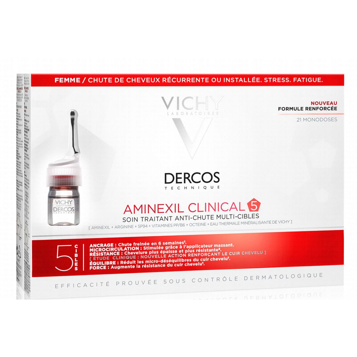 Vichy Laboratoires Dercos Aminexil Clinical Soin Traitant Anti-Chute 21 X 6 Ml - Image 8