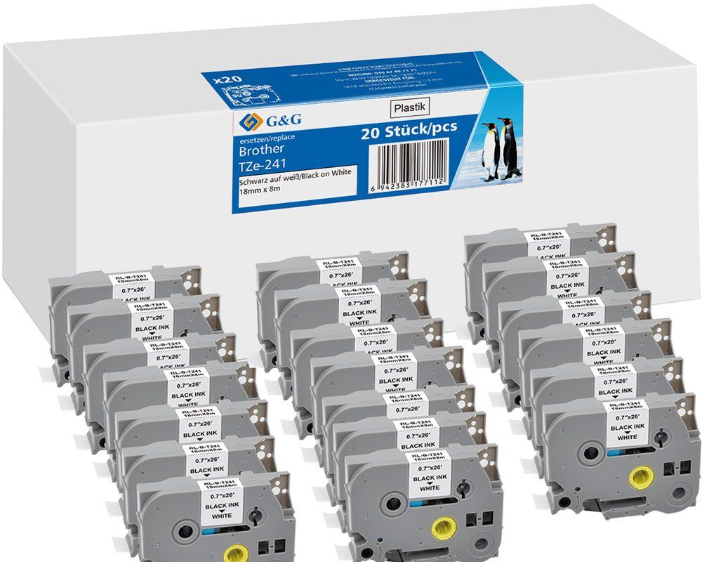 G&G 21570, Schwarz Auf Weiss, Etikettenrolle, Tze, Grau, Brother, Brother Ptouch 1010 Brother Ptouch 1280 Brother Ptouch 1750 Brother Ptouch 18R Brot